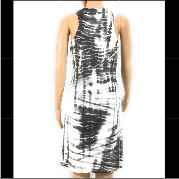 🛑SOLD🛑One World Dress Sz Sm Black White Tie Die Stretch - Picture 2 of 8